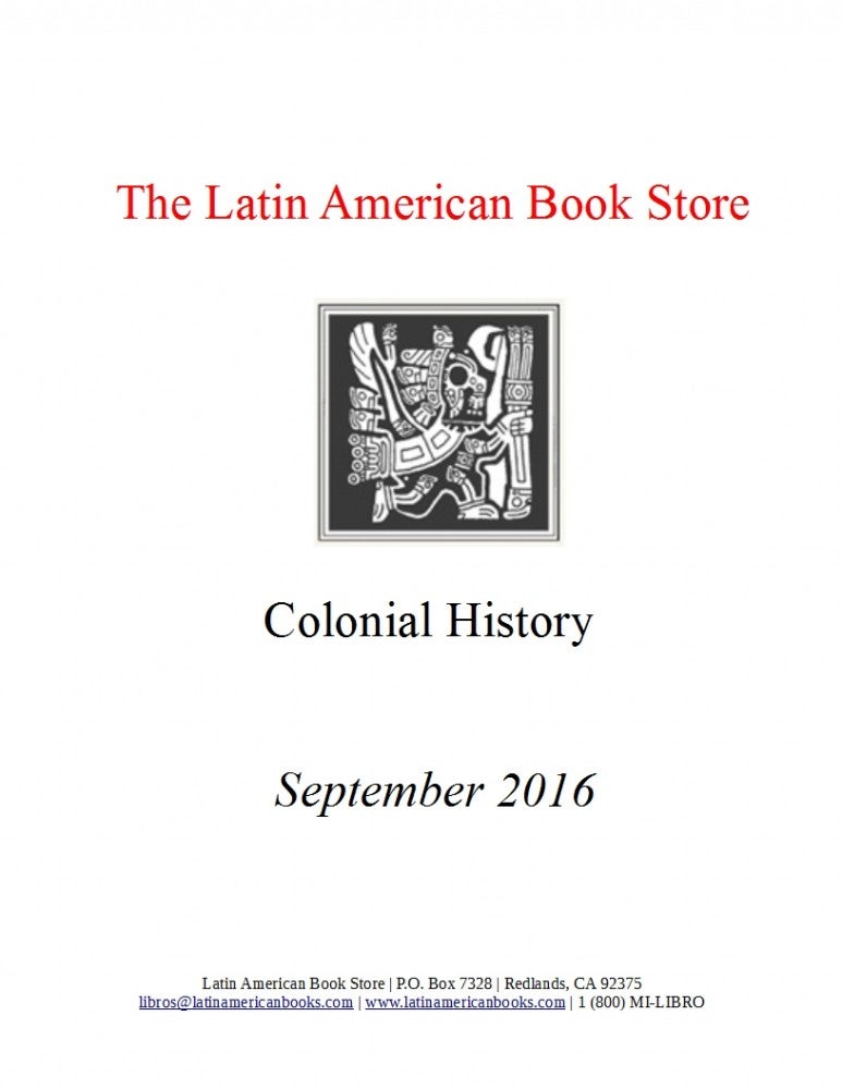 Colonial History Titles -- September 2016