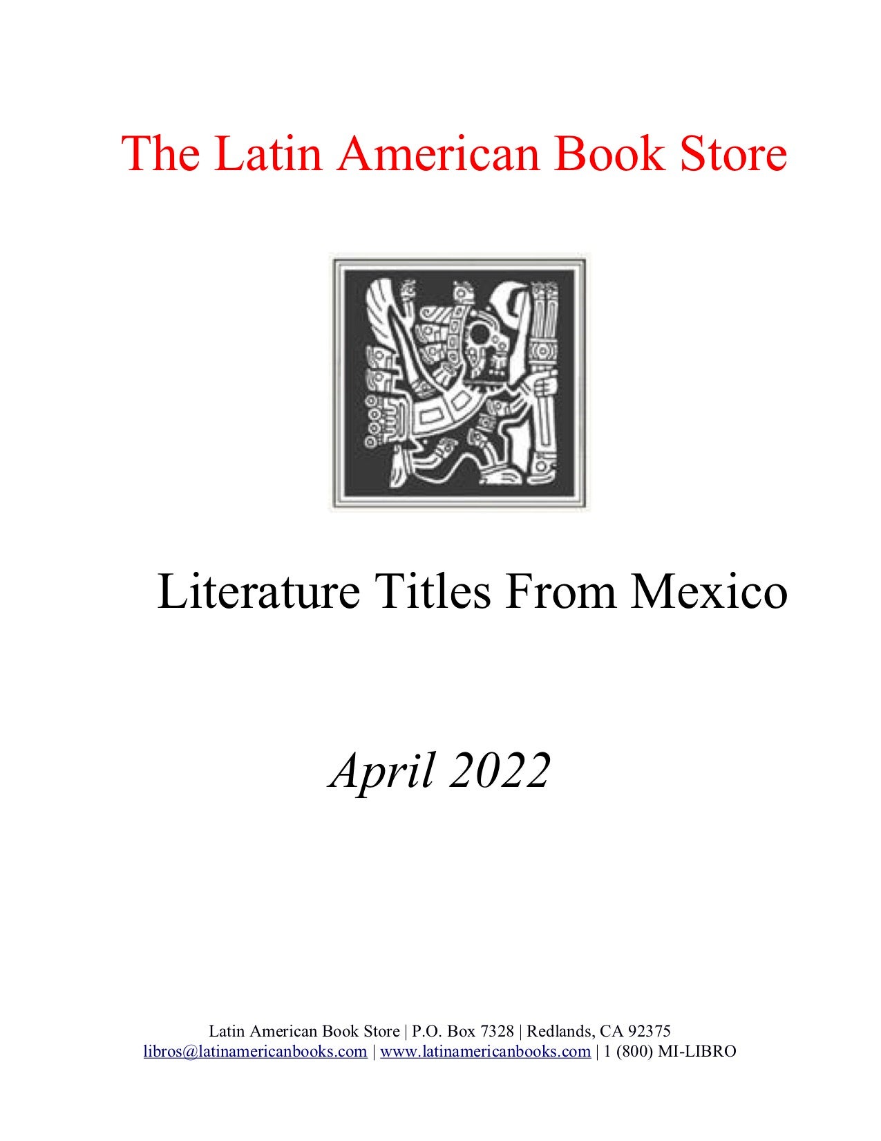 Mexican Literature Titles, April 2022