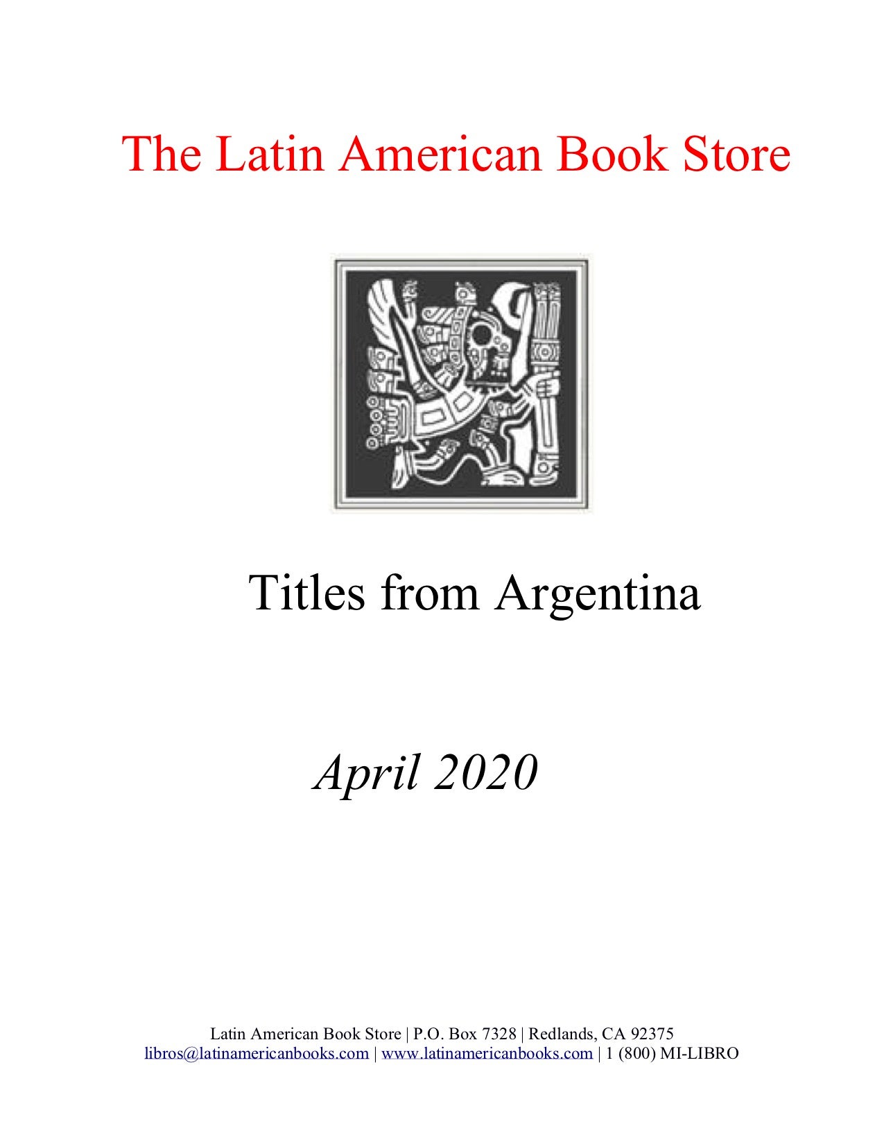 Argentine Titles -- April 2020